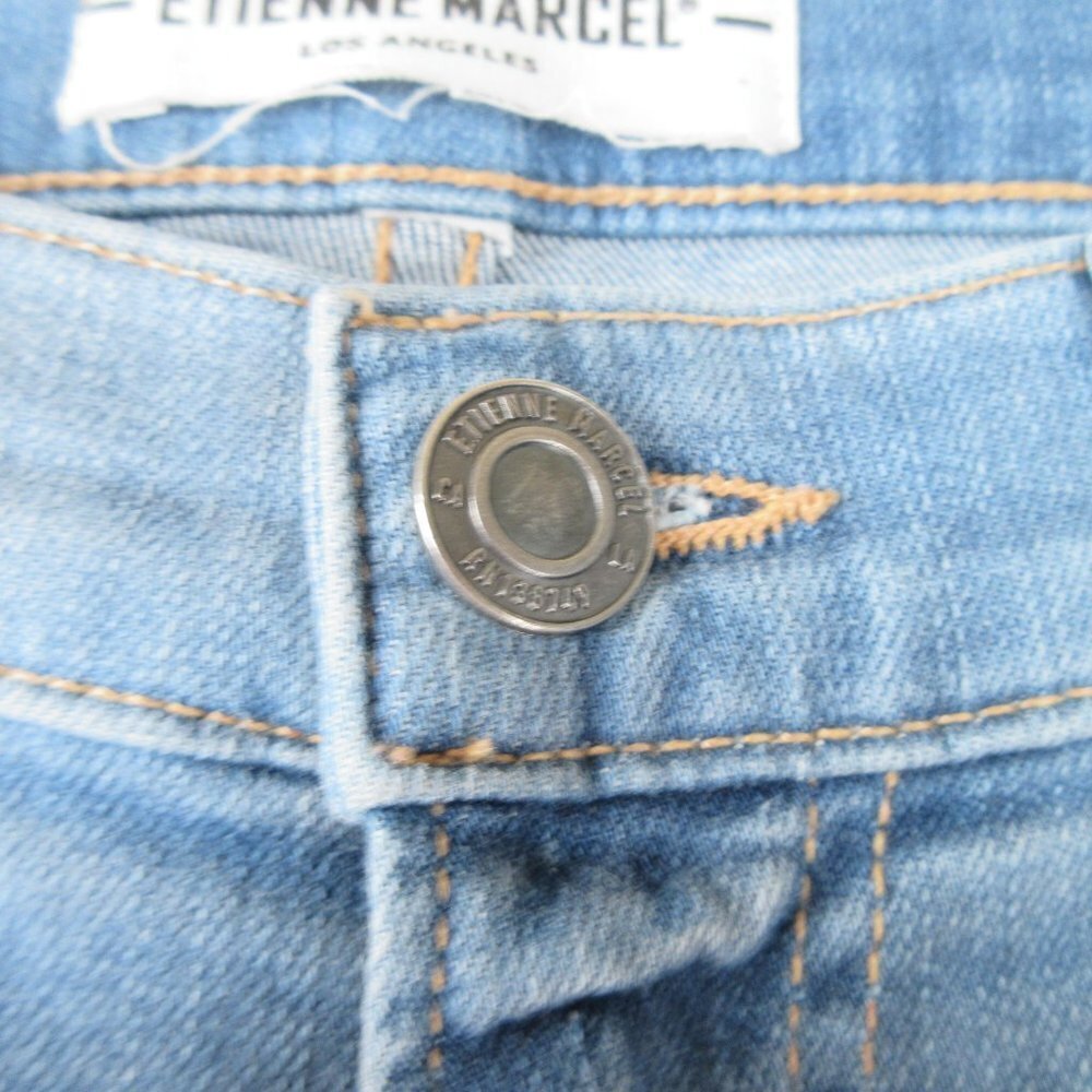 Etienne Marcel Light Blue Wash Flame Stitch Skinny Jeans Size 29 - Picture 5 of 13